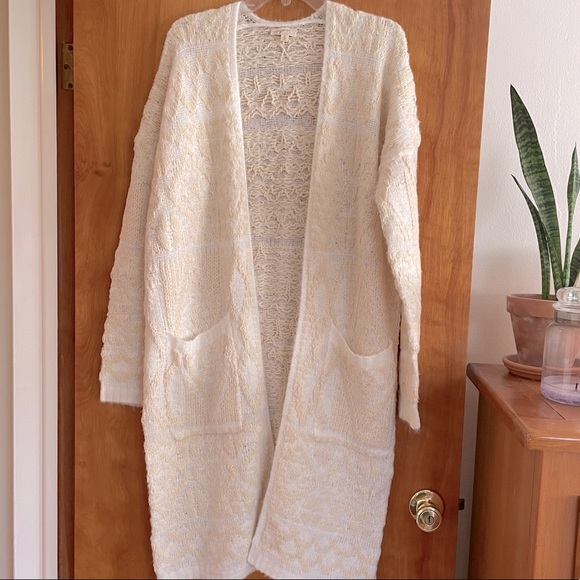 Mystree Sweaters - Absolutely stunning ivory/cream long cardigan-duster sweater. Brand new.